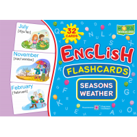 Карточки английских слов English: flashcards. Seasons. Weather / Времена года. Погода
