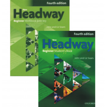  Комплект підручник та робочий зошит New Headway Fourth Edition Beginner Student's Book and Workbook with Key